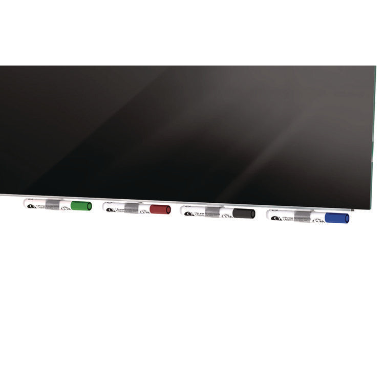 Aria Low-Profile Frameless Magnetic Glassboard, 36" x 24", Black Surface