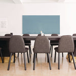 Aria Low-Profile Frameless Magnetic Glassboard, 36" x 24", Denim Blue Surface
