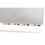 Aria Low-Profile Frameless Magnetic Glassboard, 36" x 24", Gray Surface