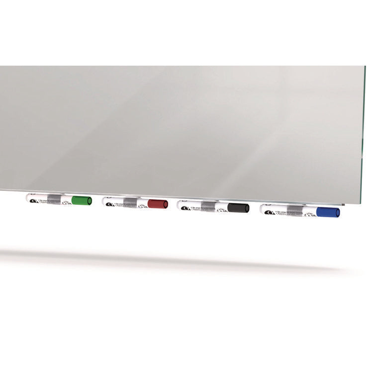 Aria Low-Profile Frameless Magnetic Glassboard, 48" x 36", Gray Surface