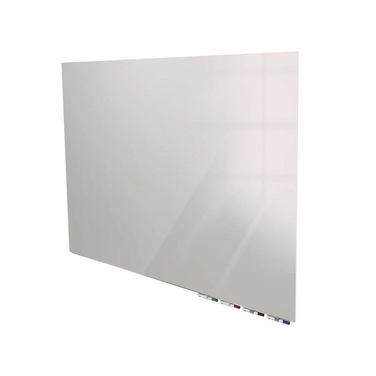 Aria Low-Profile Frameless Magnetic Glassboard, 60" x 36", Gray Surface