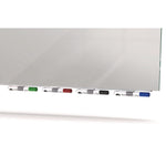 Aria Low-Profile Frameless Magnetic Glassboard, 60" x 36", Gray Surface
