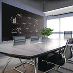 Aria Low-Profile Frameless Magnetic Glassboard, 72" x 48", Black Surface
