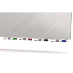 Aria Low-Profile Frameless Magnetic Glassboard, 72" x 48", Gray Surface