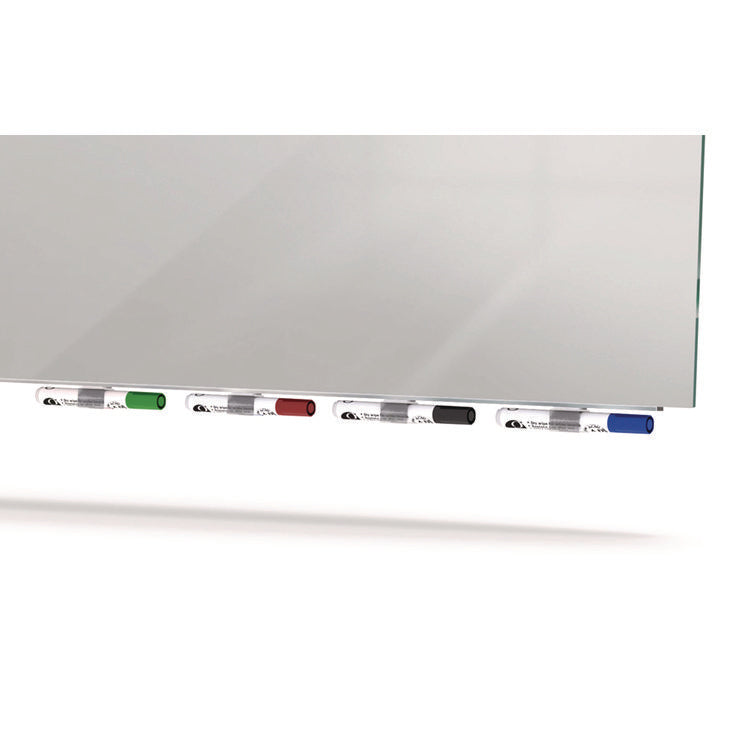Aria Low-Profile Frameless Magnetic Glassboard, 96" x 48", Gray Surface