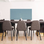 Aria Low-Profile Frameless Magnetic Glassboard, 120" x 48", Denim Blue Surface