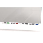 Aria Low-Profile Frameless Magnetic Glassboard, 120" x 48", Gray Surface