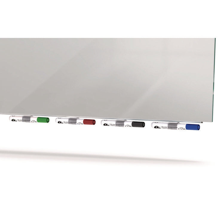 Aria Low-Profile Frameless Magnetic Glassboard, 120" x 48", Gray Surface
