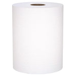 Universal 100% Recycled Fiber Hard Roll Paper Towels, 1-Ply, 8" x 800 ft, White, 6 Rolls/Carton