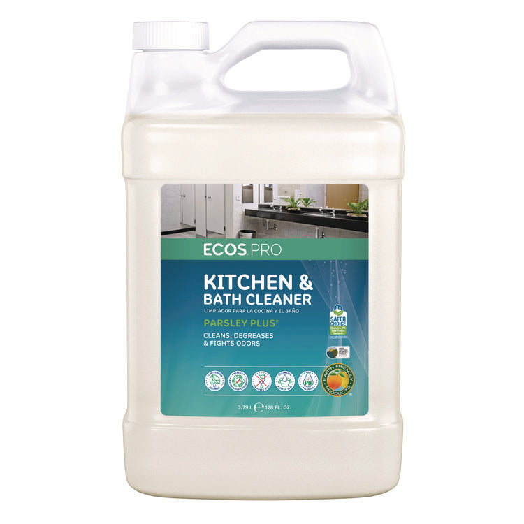 Parsley Plus All-Purpose Kitchen and Bathroom Cleaner, Herbal Scent, 1 gal Bottle, 4/Carton