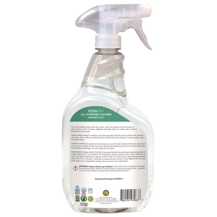Orange Plus All-Purpose Cleaner and Degreaser, Citrus Scent, 32 oz Spray Bottle, 6/Carton