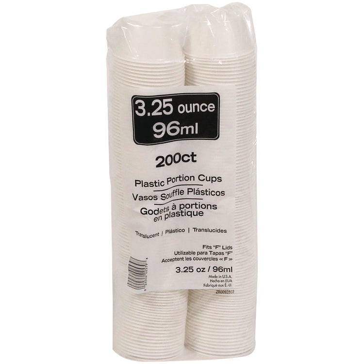 Plastic Portion Cup, 3.25 oz, Translucent, 3,000/Carton