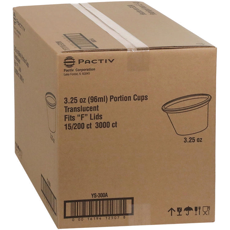 Plastic Portion Cup, 3.25 oz, Translucent, 3,000/Carton