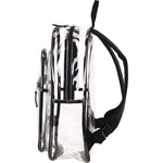 Clear with Color Trim Backpack, 11.5" x 5" x 16.5", Clear/Black