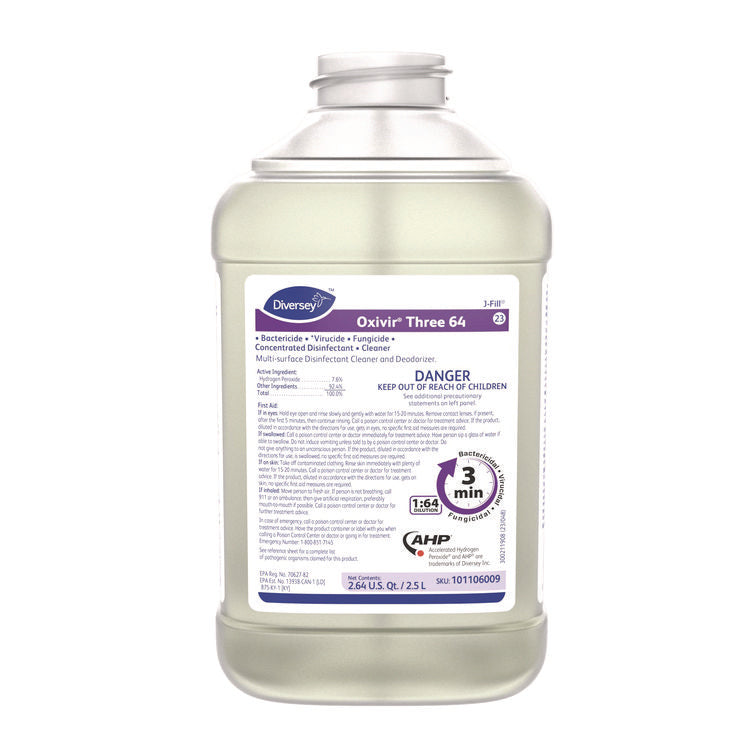 Oxivir Three 64, Surfectant Scent, 2.5 L Bottle, 2/Carton