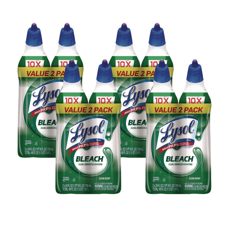 Disinfectant Toilet Bowl Cleaner With Bleach, 24 Oz, 8/carton