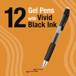 Gel-ocity Pro Quick Dry Gel Pen, Retractable, Medium 0.7 mm, Black Ink, Black/Clear Barrel, 12/Pack