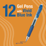 Gel-ocity Pro Quick Dry Gel Pen, Retractable, Medium 0.7 mm, Blue Ink, Blue/Clear Barrel, 12/Pack