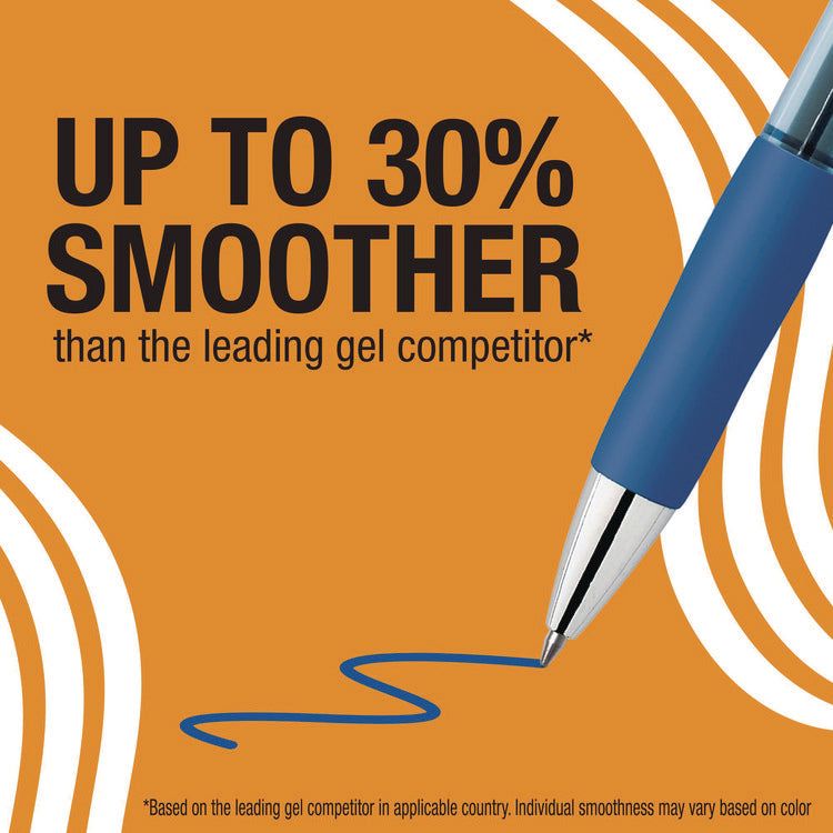 Gel-ocity Pro Quick Dry Gel Pen, Retractable, Medium 0.7 mm, Blue Ink, Blue/Clear Barrel, 12/Pack