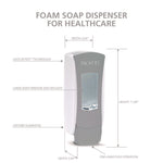 ADX-12 Dispenser, 1,250 mL, 4.64 x 3.94 x 11.89, Gray/White, 6/Carton