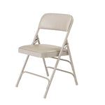 1300 Series Premium Vinyl Upholstered Triple Brace Double Hinge Folding Chair, Supports 500 lb, Gray Seat/Back/Base, 4/Pack