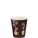 Thermoguard Insulated Paper Hot Cups, 12 oz, Steam Print Design, 600/Carton