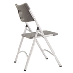 600 Series Heavy Duty Plastic Folding Chair, Supports Up to 500 lb, 18" Seat Height, Gray Seat/Back, Silver Base, 4/Pack
