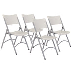 600 Series Heavy Duty Plastic Folding Chair, Supports Up to 500 lb, 18" Seat Height, Gray Seat/Back/Base, 4/Pack