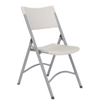 600 Series Heavy Duty Plastic Folding Chair, Supports Up to 500 lb, 18" Seat Height, Gray Seat/Back/Base, 4/Pack
