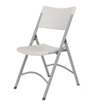 600 Series Heavy Duty Plastic Folding Chair, Supports Up to 500 lb, 18" Seat Height, Gray Seat/Back/Base, 4/Pack