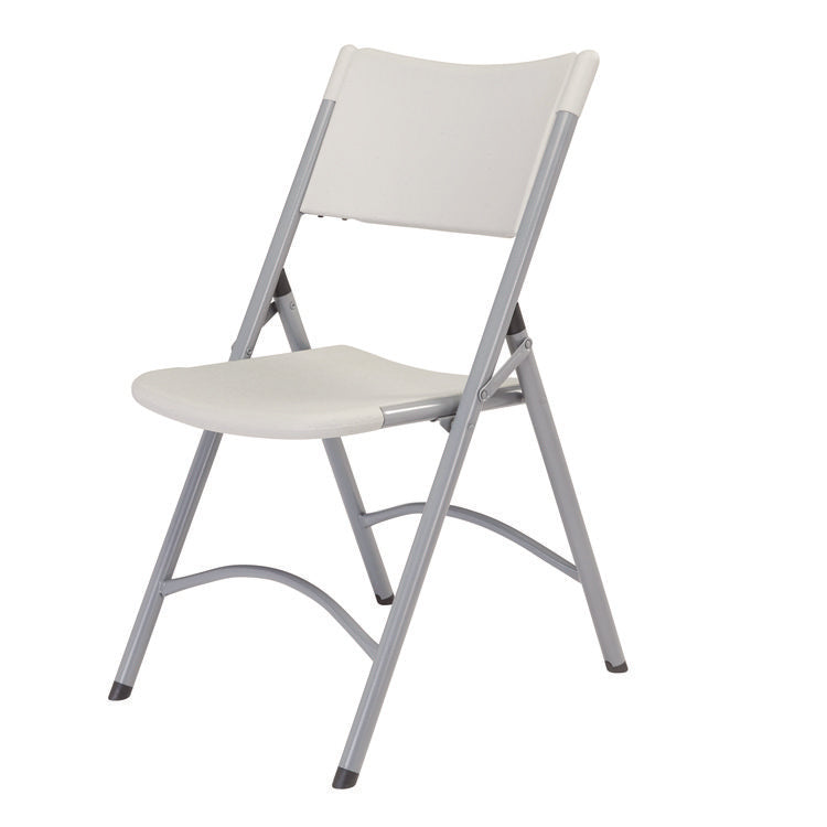 600 Series Heavy Duty Plastic Folding Chair, Supports Up to 500 lb, 18" Seat Height, Gray Seat/Back/Base, 4/Pack