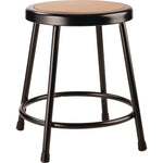 6200 Series Heavy Duty Steel Stool, Backless, Supports Up to 500 lb, 18" Seat Height, Brown Seat, Black Base