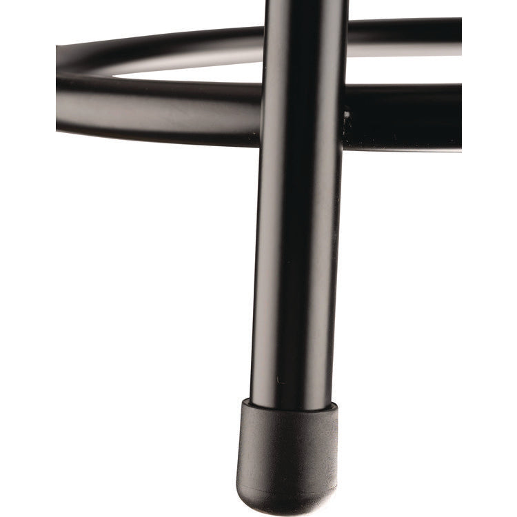 6200 Series Heavy Duty Steel Stool, Backless, Supports Up to 500 lb, 18" Seat Height, Brown Seat, Black Base