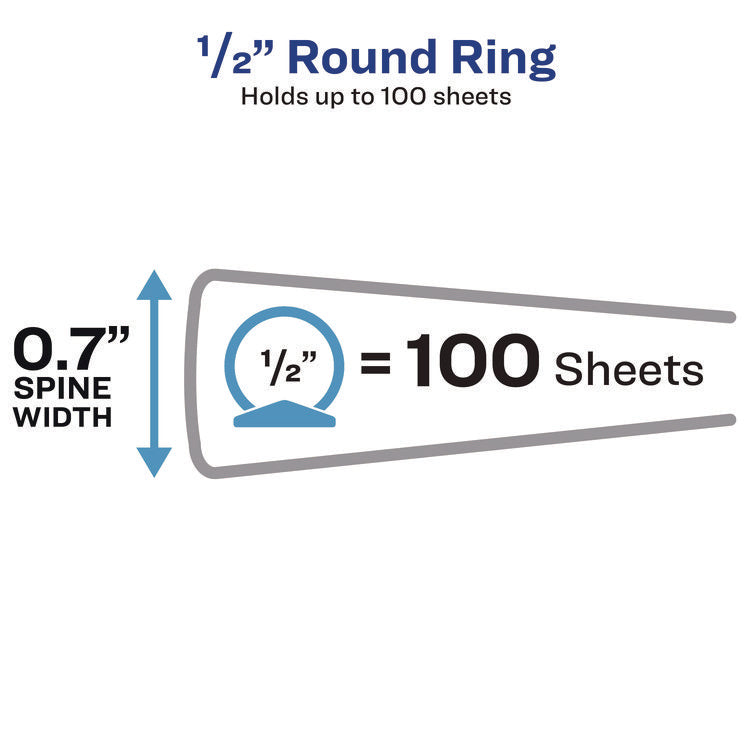 Economy Non-View Binder With Round Rings, 3 Rings, 0.5" Capacity, 11 X 8.5, Black, (3201)