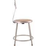 6200 Series Heavy Duty Steel Stool With Backrest, Supports Up to 500 lb, 18" Seat Height, Brown Seat, Gray Back/Base