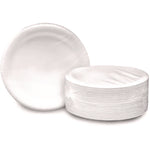 Coated Paper Plates, 9" dia, White, 500/Carton