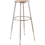 6200 Series Height Adjustable Heavy Duty Steel Stool, Backless, Supports 500lb, 31" to 39" Seat Height, Brown Seat, Gray Base