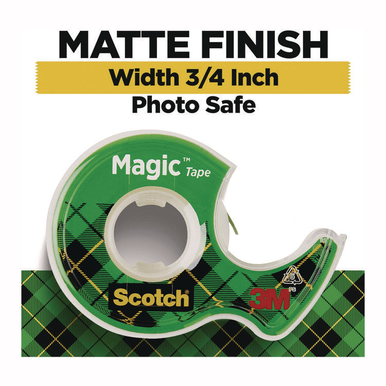 Magic Tape in Handheld Dispenser, 1" Core, 0.75" x 50 ft, Clear, 2/Pack