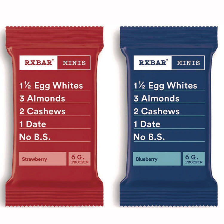 Minis Protein Bars Variety Pack, Blueberry/Strawberry, 0.9 oz Bar, 8/Box