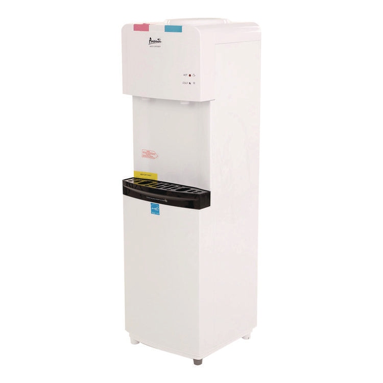 Hot and Cold Water Stand Up Dispenser, 3 gal to 5 gal, 11 x 12 x 36, White