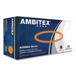 N200 Series Powder-Free Nitrile Gloves, Small, 9" Long, Black, 100/Box