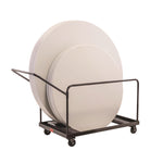 Folding Table Dolly For Round Tables, 1,100 lb Capacity, 27.75" x 47.5" x 31.25", Brown