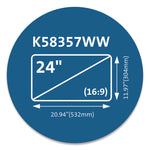 Magnetic Monitor Privacy Screen for 24" Widescreen Flat Panel Monitors, 16:9 Aspect Ratio