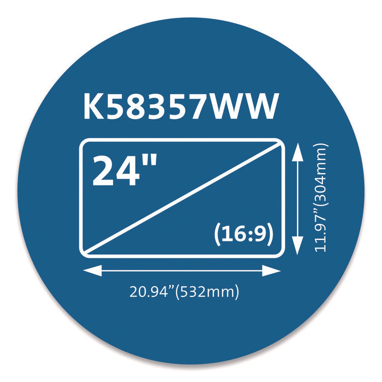 Magnetic Monitor Privacy Screen for 24" Widescreen Flat Panel Monitors, 16:9 Aspect Ratio