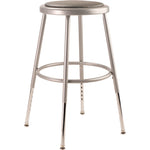 6400 Series Height Adjustable HD Vinyl Padded Steel Stool, Backless, Supports 500 lb, 18.5"-26.5" Seat Height, Gray Seat/Base
