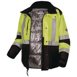GloWear Class 3 Hi-Vis Winter Jacket with AmpliFIRE Heat Reflective Lining, Small, Lime