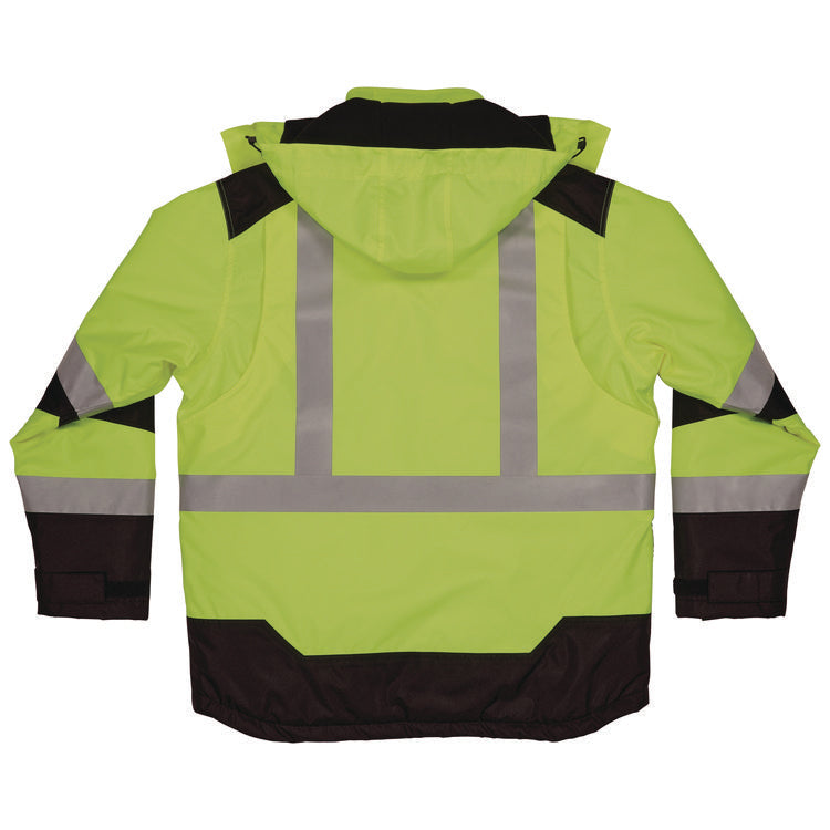 GloWear Class 3 Hi-Vis Winter Jacket with AmpliFIRE Heat Reflective Lining, Large, Lime