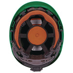 Skullerz 8976 Class E Safety Helmet, 6-Point Ratchet Suspension, Green,