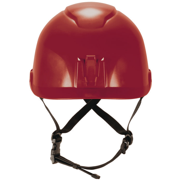 Skullerz 8976 Class E Safety Helmet, 6-Point Ratchet Suspension, Red
