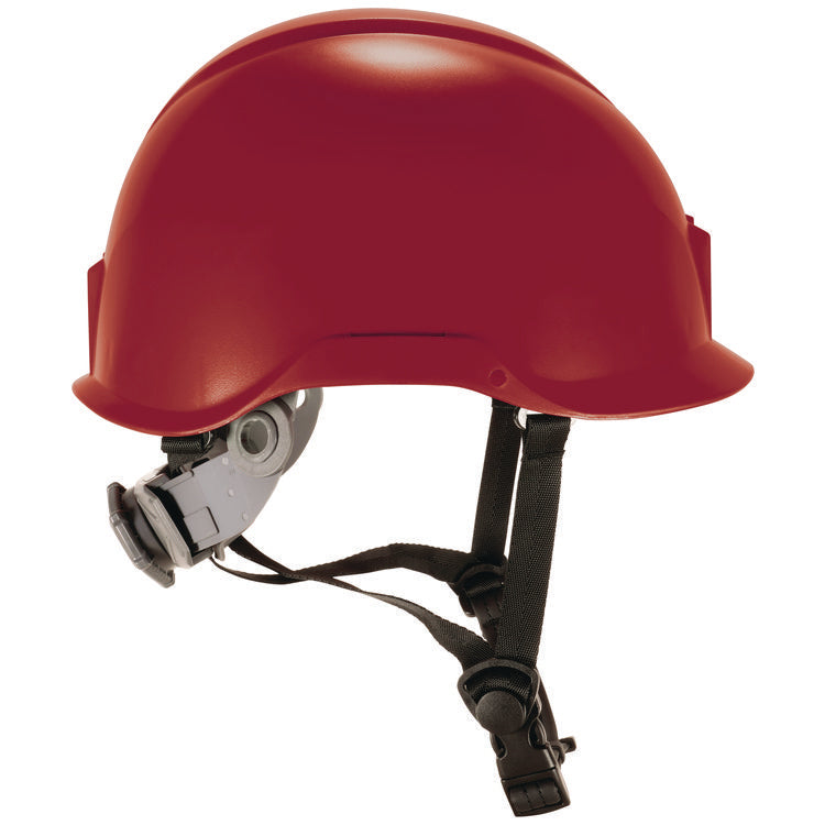 Skullerz 8976 Class E Safety Helmet, 6-Point Ratchet Suspension, Red